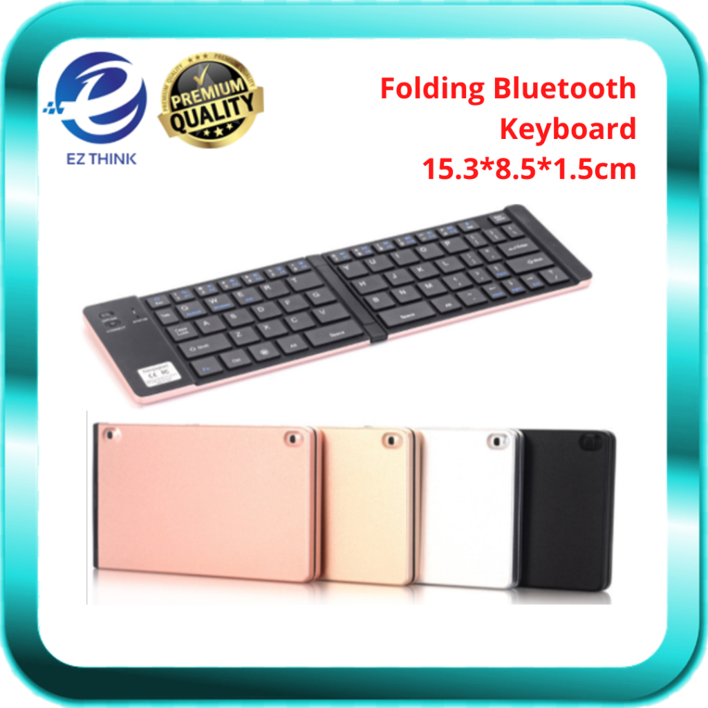 Wireless Bluetooth Mini Keyboard Foldable Light Slim Silent Keypad for ...
