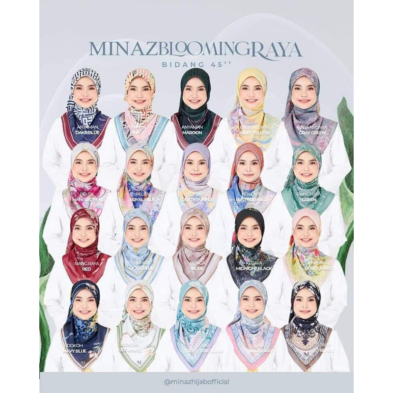 MINAZ HIJAB BLOOMING RAYA 2023 / FREEDOM SERIES | Shopee Malaysia