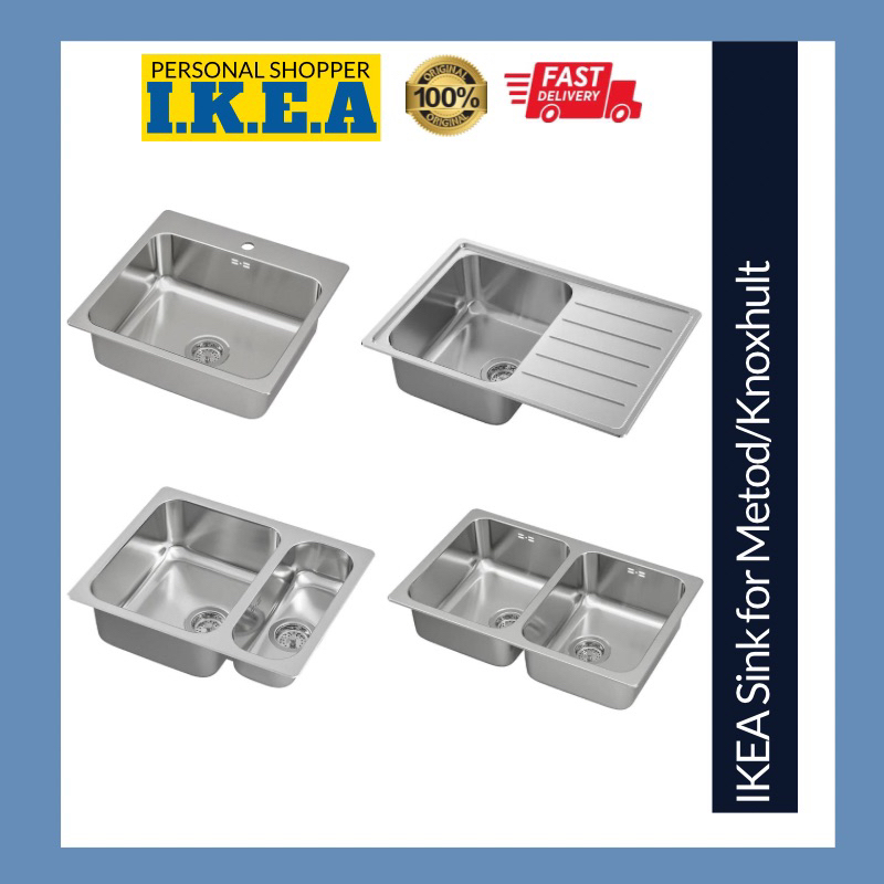 IKEA Vattudalen Sink for Metod Knoxhult Stainless Steel 1 2 Bowl One ...