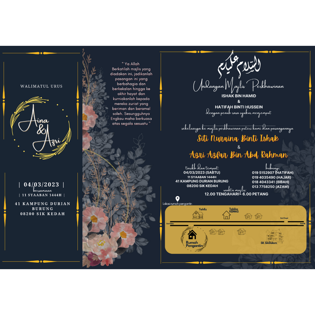 Kad Jemputan Digital/Kahwin/Aqiqah/Tunang/Akad Nikah/Makan Malam/Hari