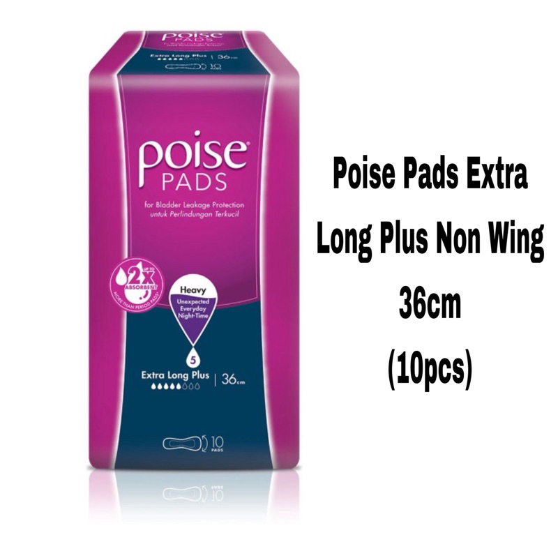 Poise Pads Extra Long Plus Non Wing Incontinence/Adult Diapers (36cm/10 ...