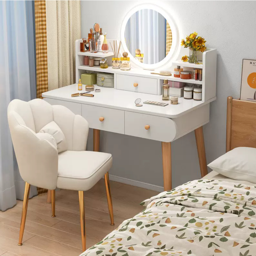 Dressing Table Make Up Table Makeup Storage Table With Makeup Mirror Meja Solek Cermin Shopee