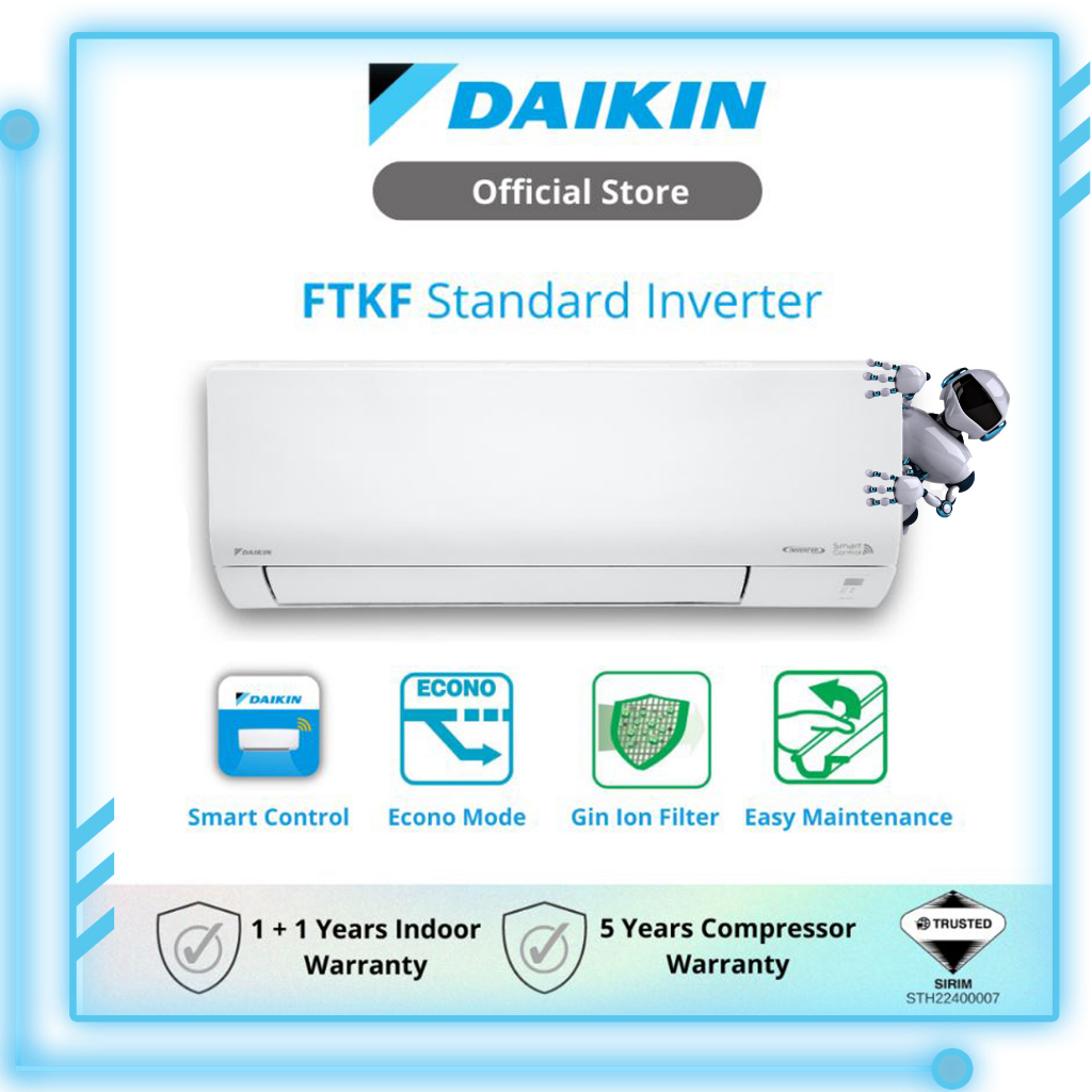 DAIKIN Standard Inverter Air Conditioner 1HP / 1.5HP / 2HP / 2.5HP R32 ...