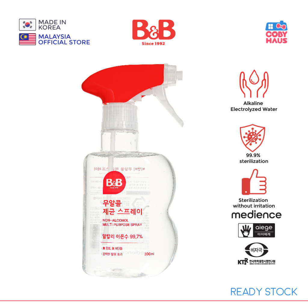 B&B Non-Alcohol Multi Purpose Spray Safe Disinfectant Spray 300ml (EXP ...