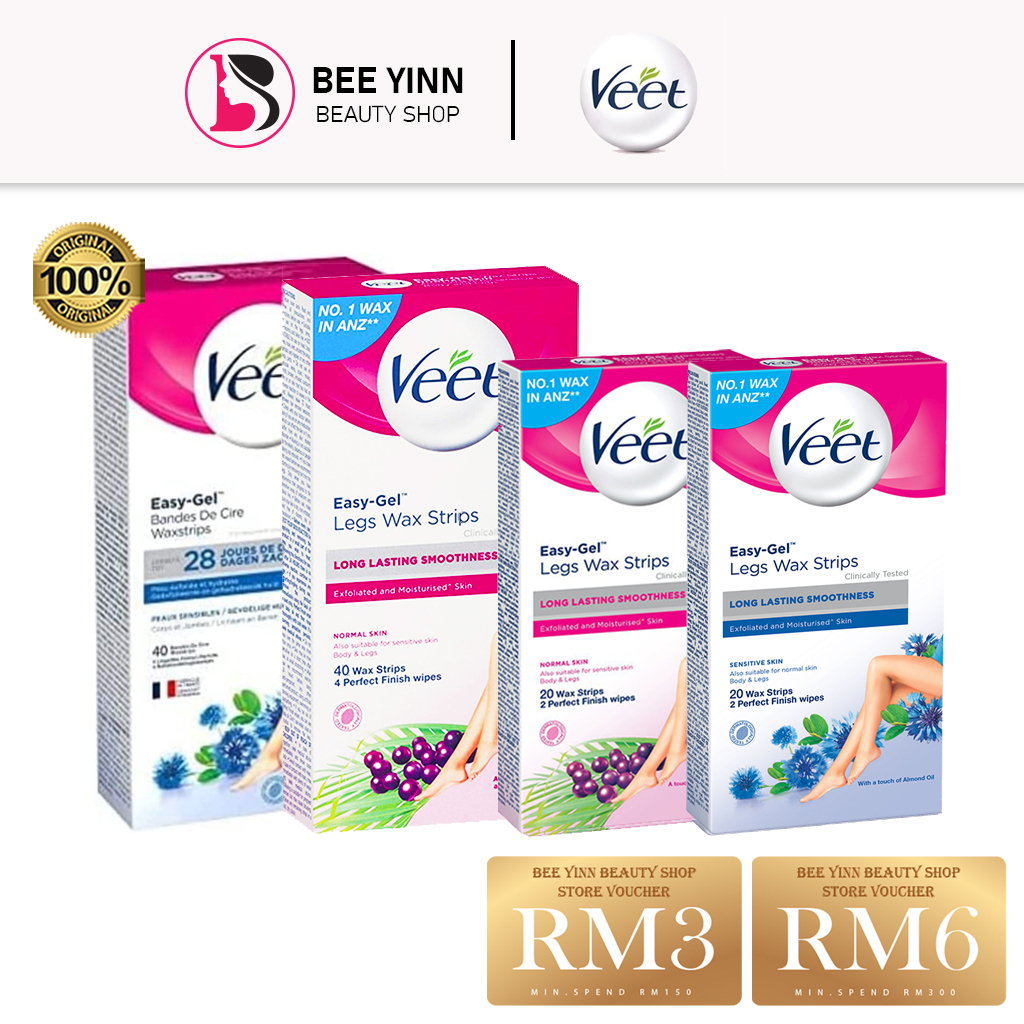 Veet EasyGel Legs & Body Hair Removal Wax Strips for Normal Skin