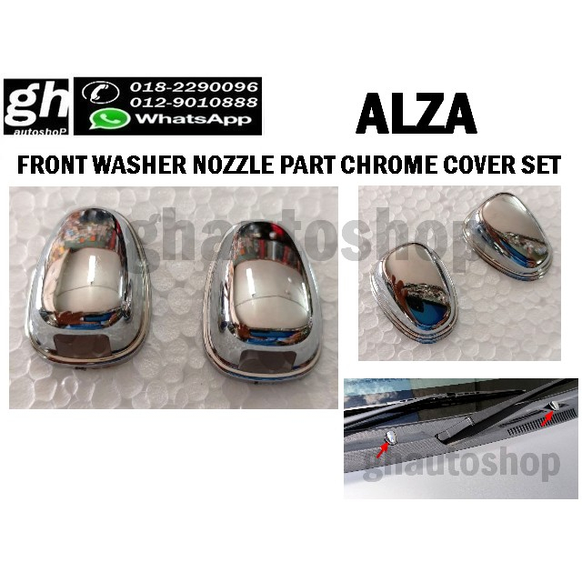 ALZA front washer nozzle part chrome cover set (2pcs) | Shopee Malaysia