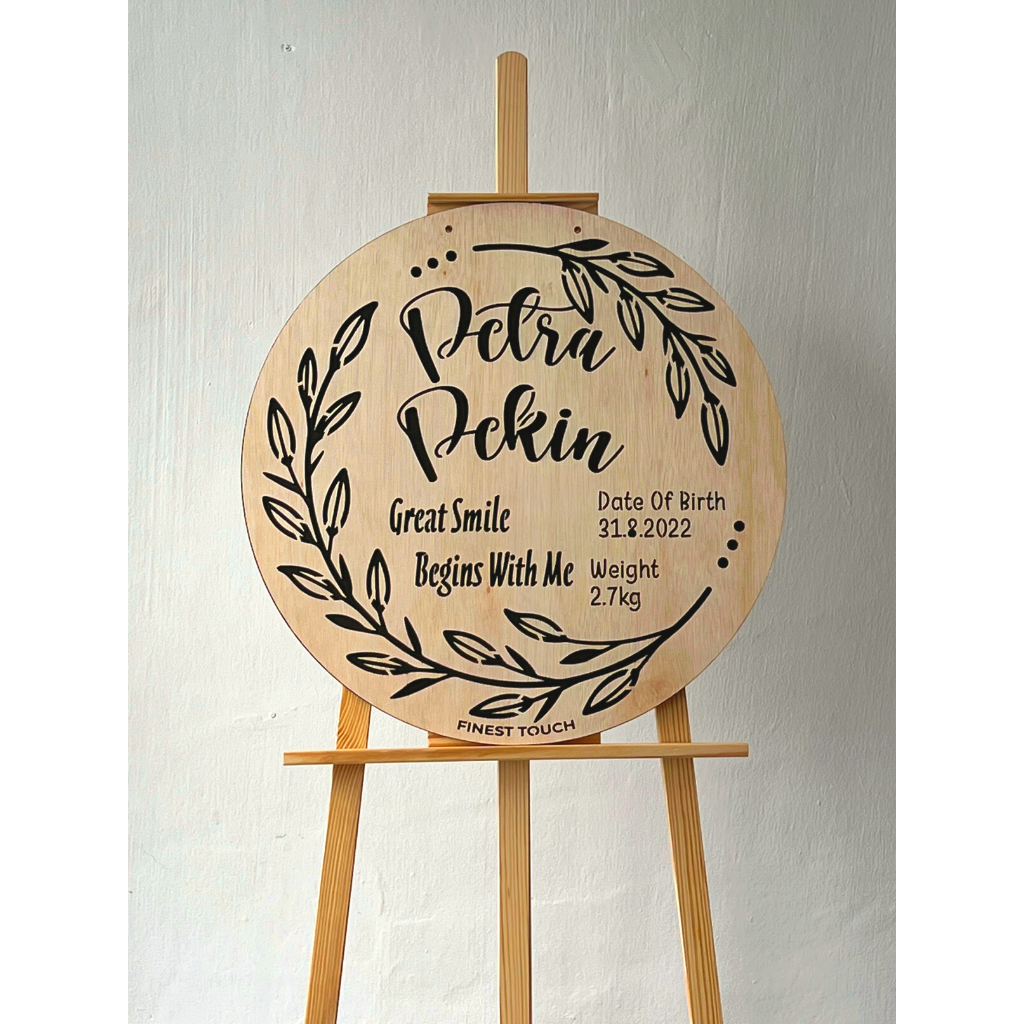 [FINEST TOUCH] Birth Announcement Sign For Baby Room Decoration & Baby ...