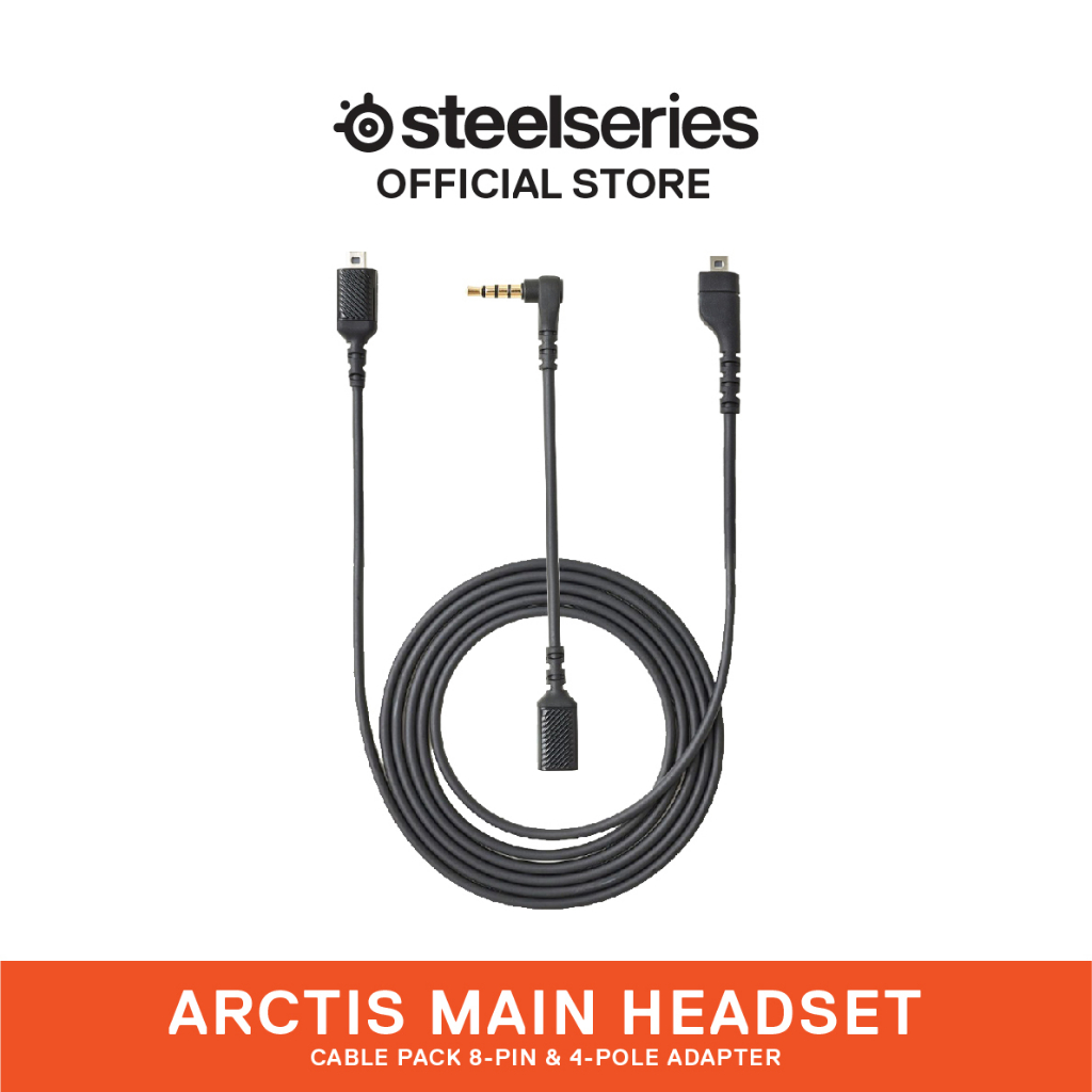 SteelSeries Arctis Main Headset Cable Pack 8-pin and 4-pole Adapter For ...