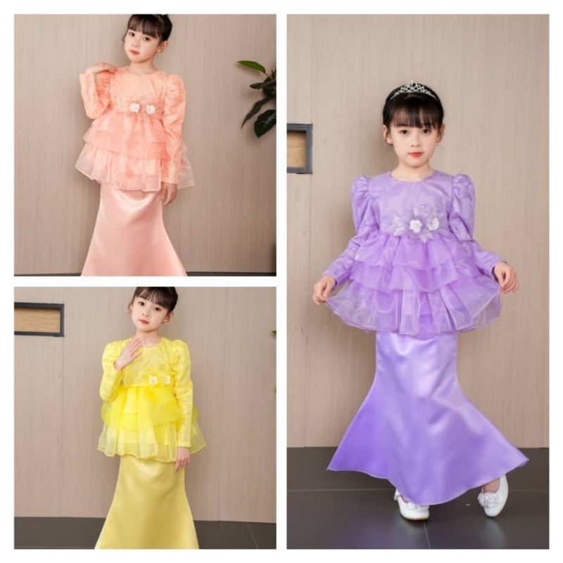 Set Puteri Organza kanak-kanak,#baju raya | Shopee Malaysia