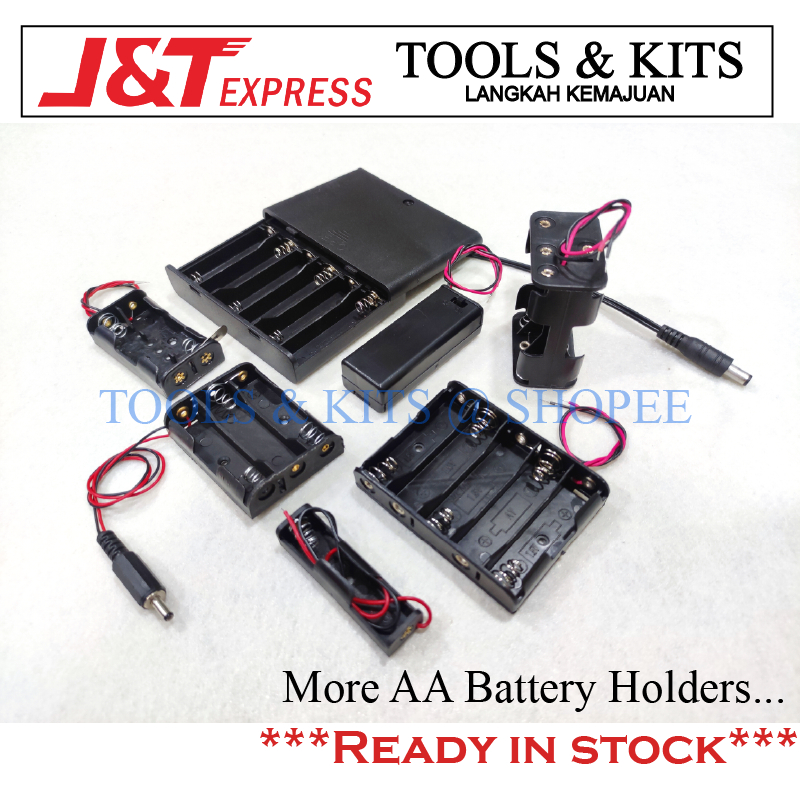 AA Battery Holder 1/2/3/4/5/6/8 slots wth Cover/Switch/DC Port Output 1