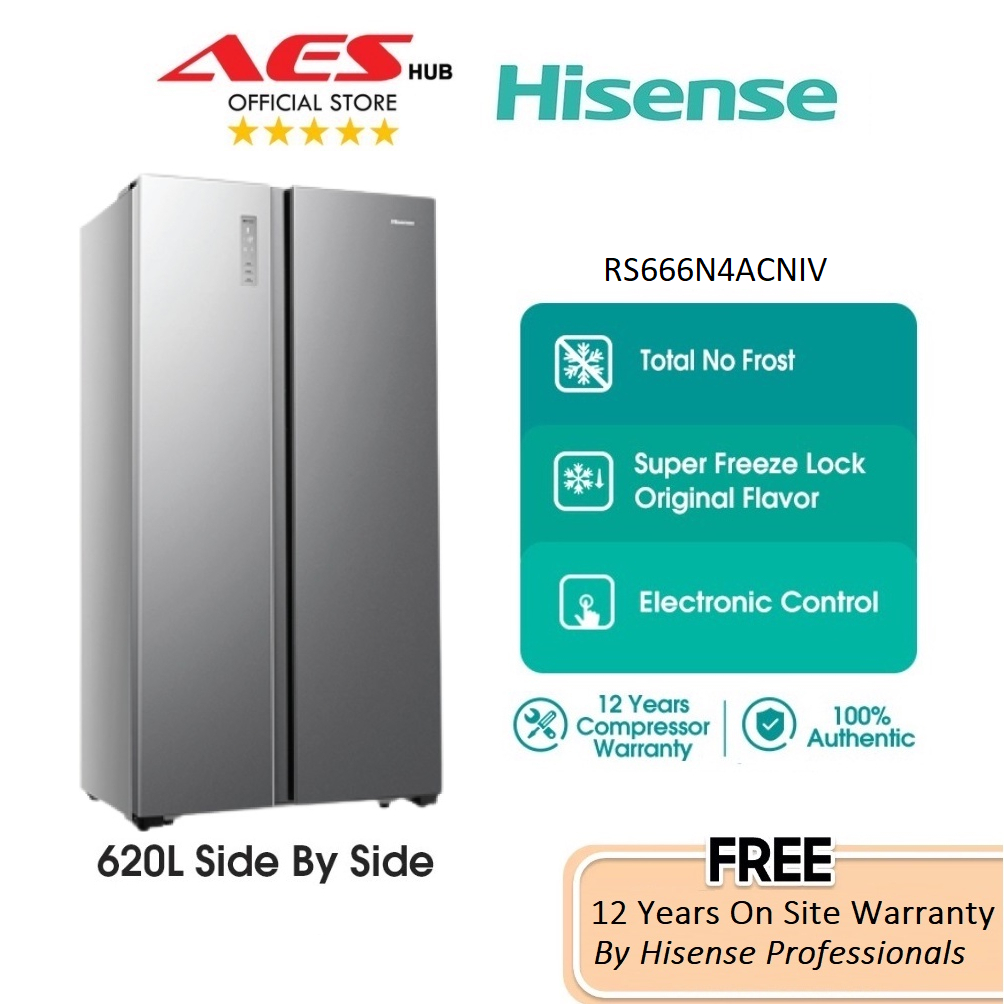 Hisense RS666N4ACNIV Inverter Fridge Side By Sides Refrigerator 620L