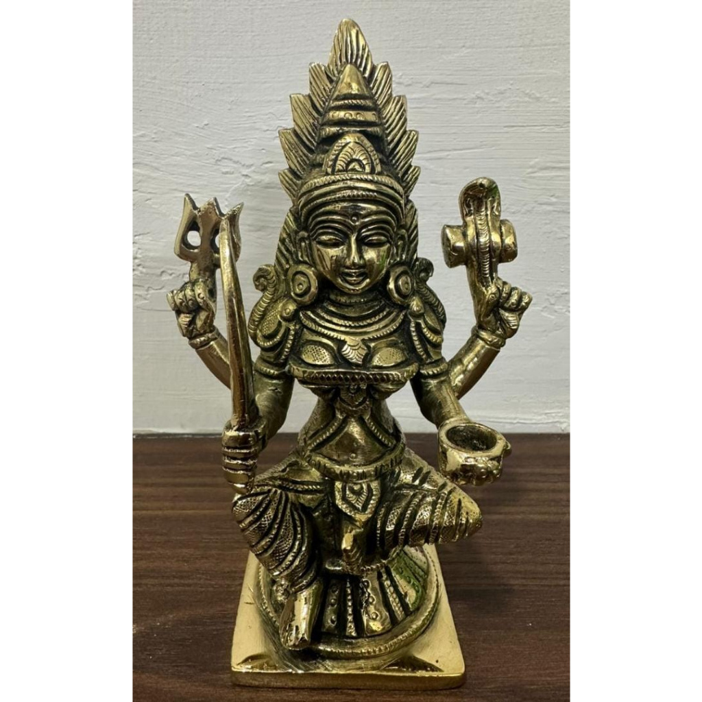 Brass Goddess Mariamman Idol (Antique , Height 6 inch, Length 4 Inch ...