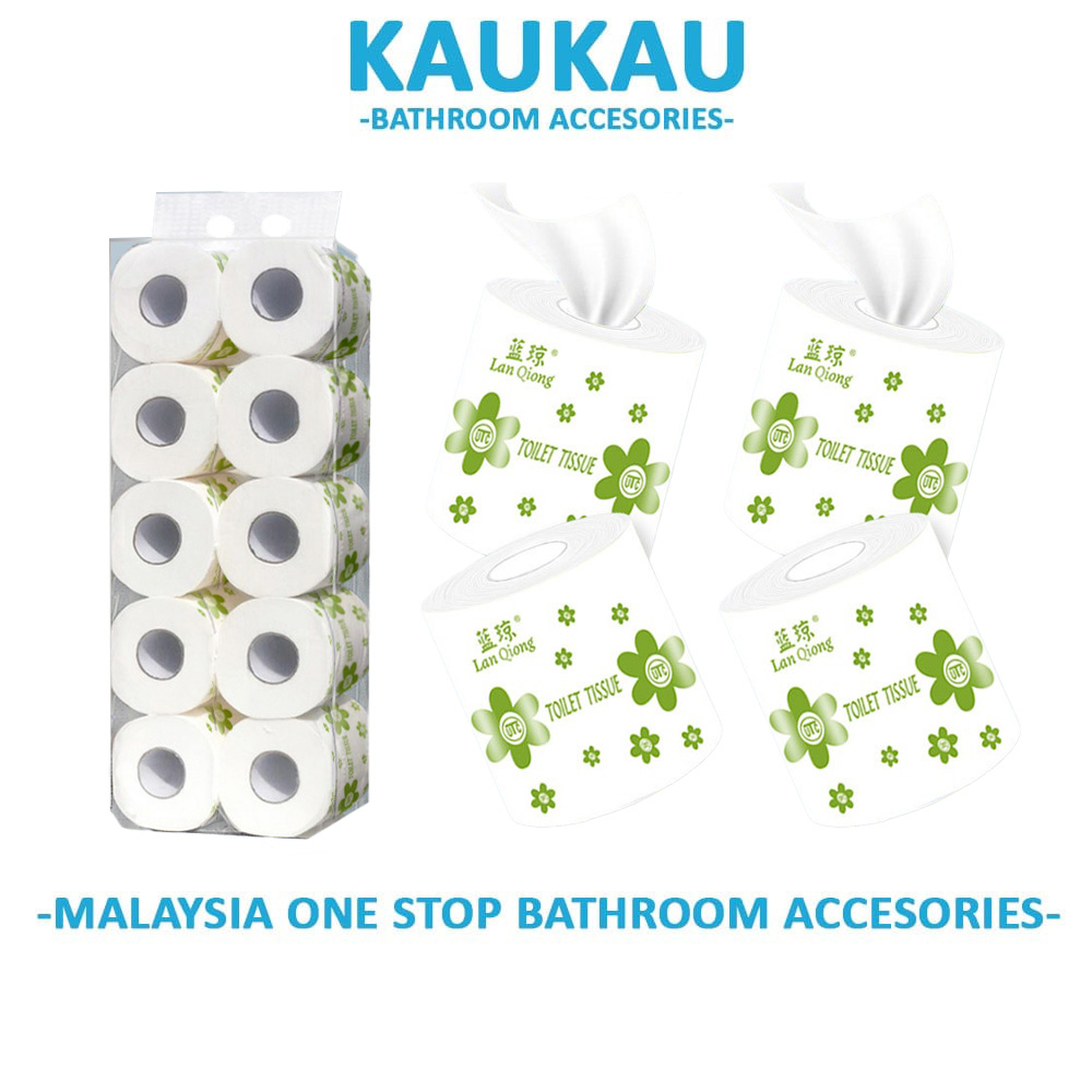 KAUKAU 10 Rolls Economy Pack Toilet Tissue Roll Toilet Paper Tissue
