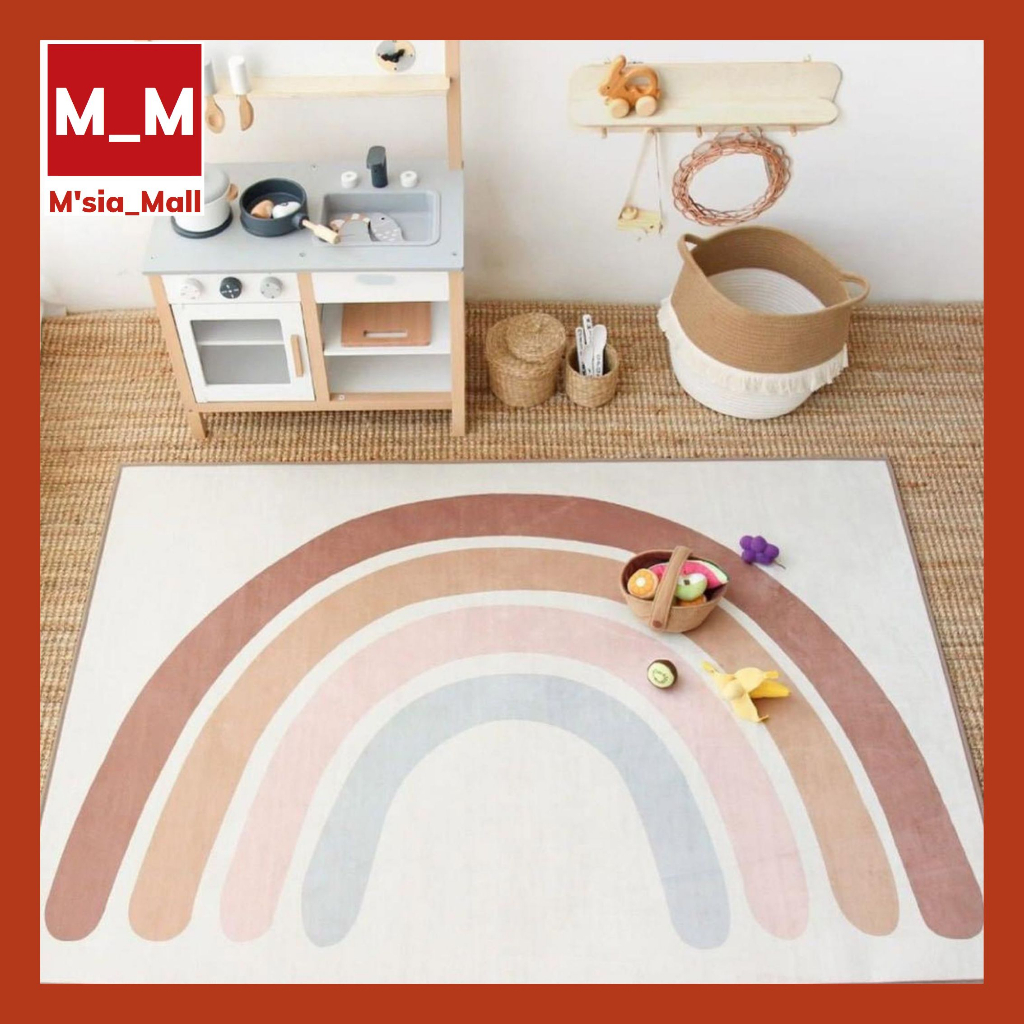 ins style Hopscotch Rug Soft Plush Permaidani Pelangi Playroom Carpet ...