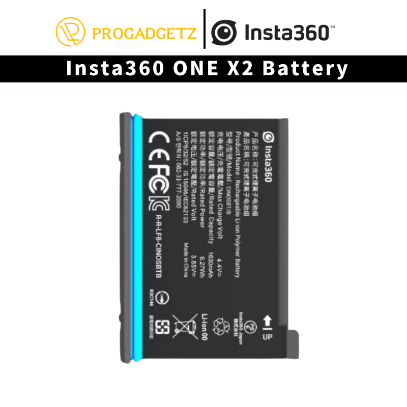 CamGo Battery Kit For Insta360 ONE X – 2x 1200mAh Batteries + Dual Charger