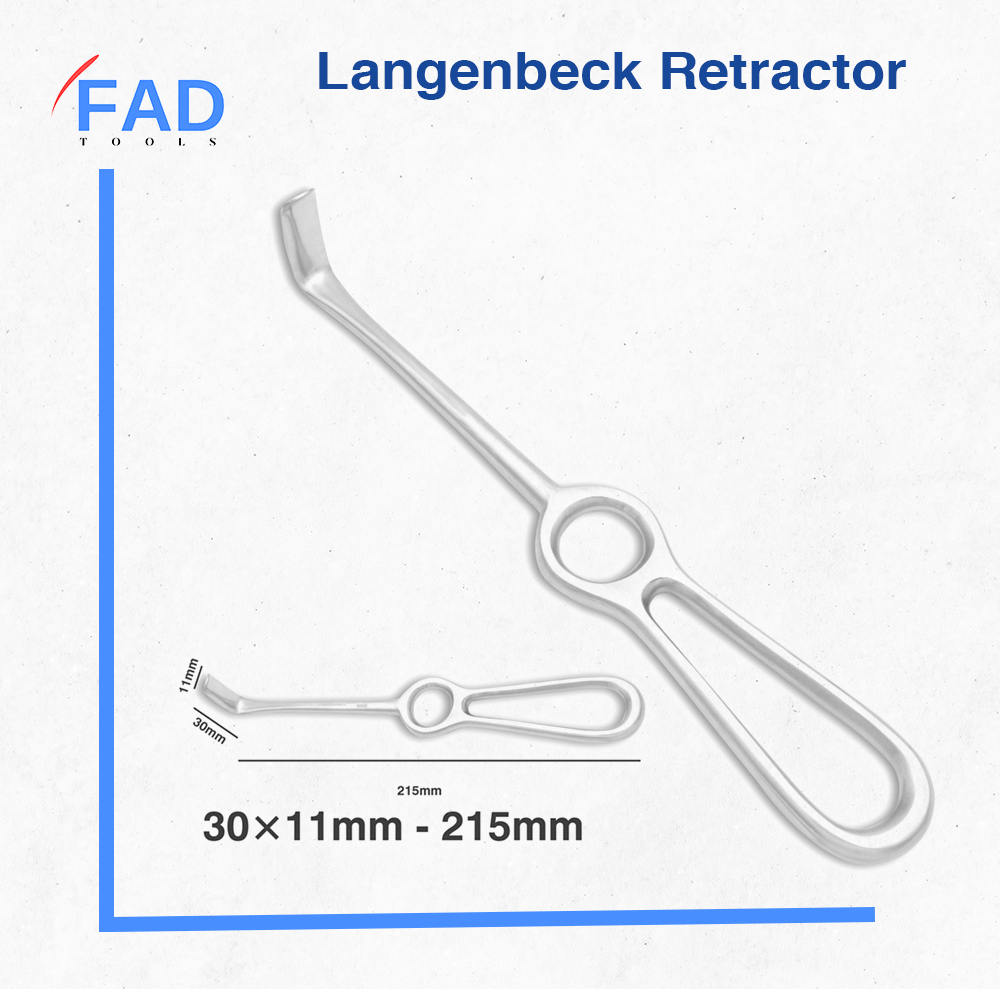 Langenbeck Retractor 30×11mmx215mm Stainless Steel CE For Professional