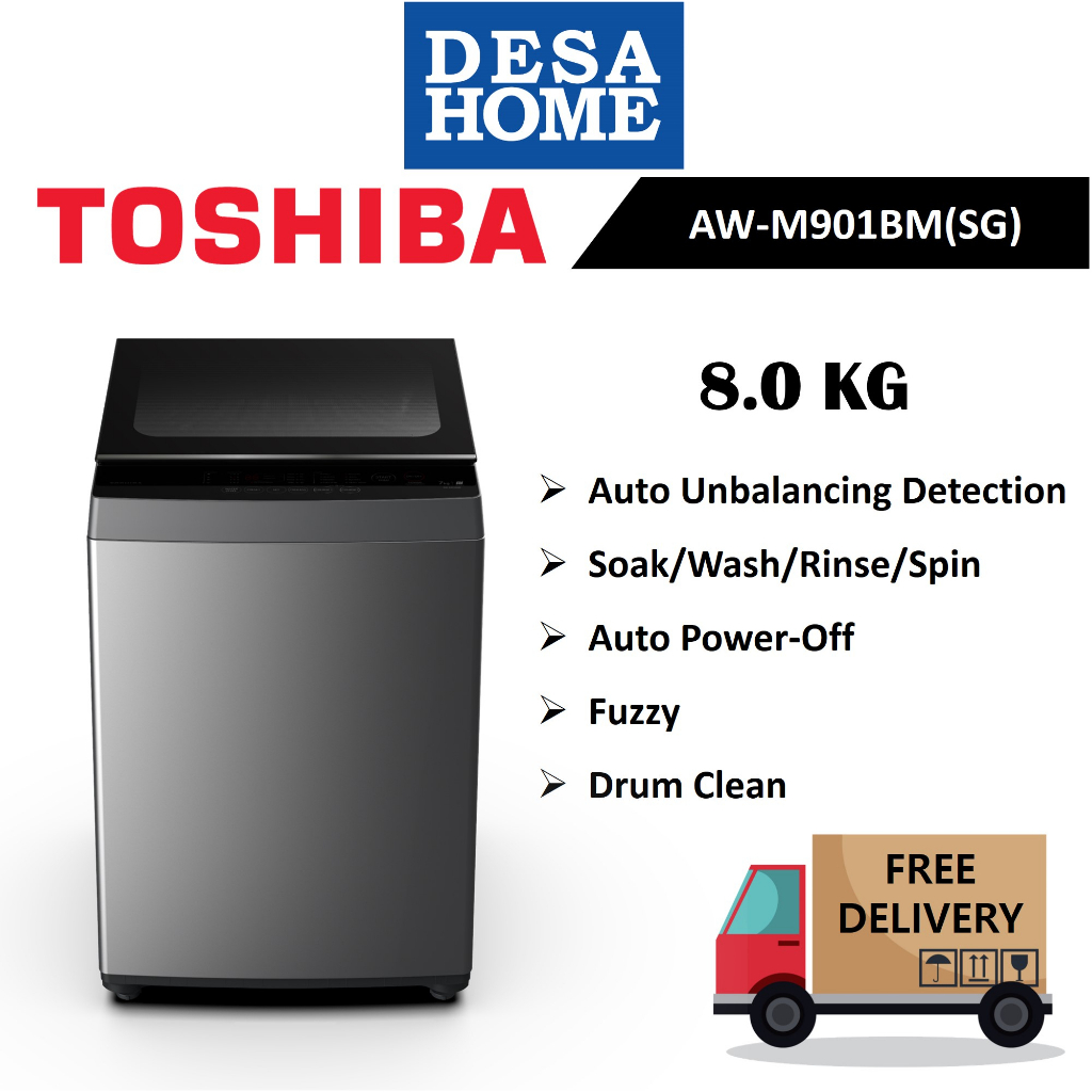 Toshiba Top Load Washer (8kg) AWM901BM(SG) Shopee Malaysia