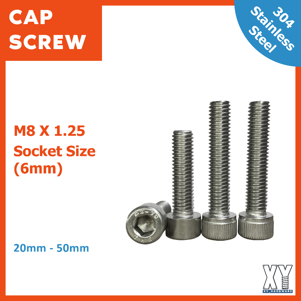 Sus304 M8 Hex Socket Cap Head Screw 304 Stainless Steel Allen Key Screw
