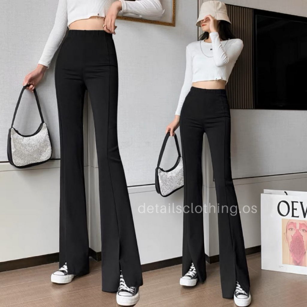 MIKAZE - SOYA Women Long Pants Straight 9-Point Suit Pants Korean Style  High Waist Loose Pants Slimming Casual Wide-Leg