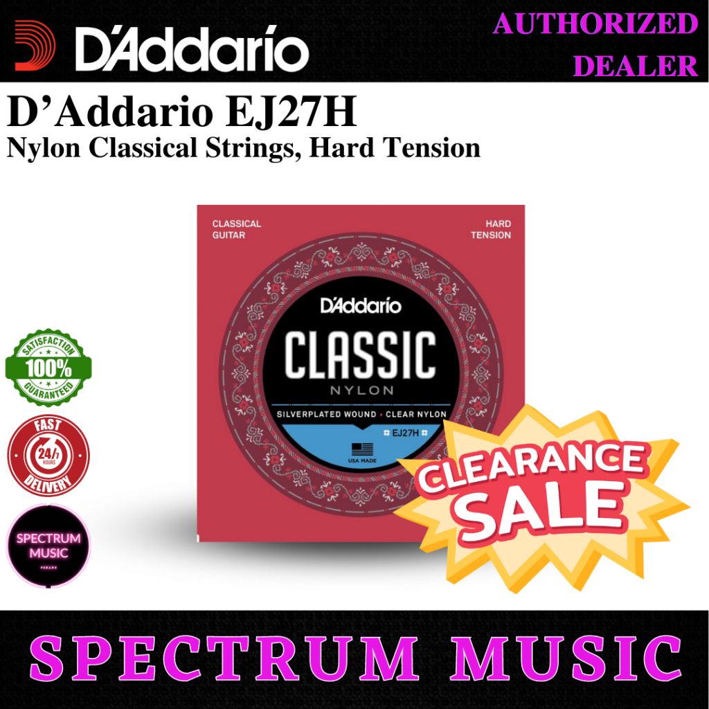 [CLEARANCE] D'Addario EJ27H Nylon Classical Strings, Hard Tension Shopee Malaysia