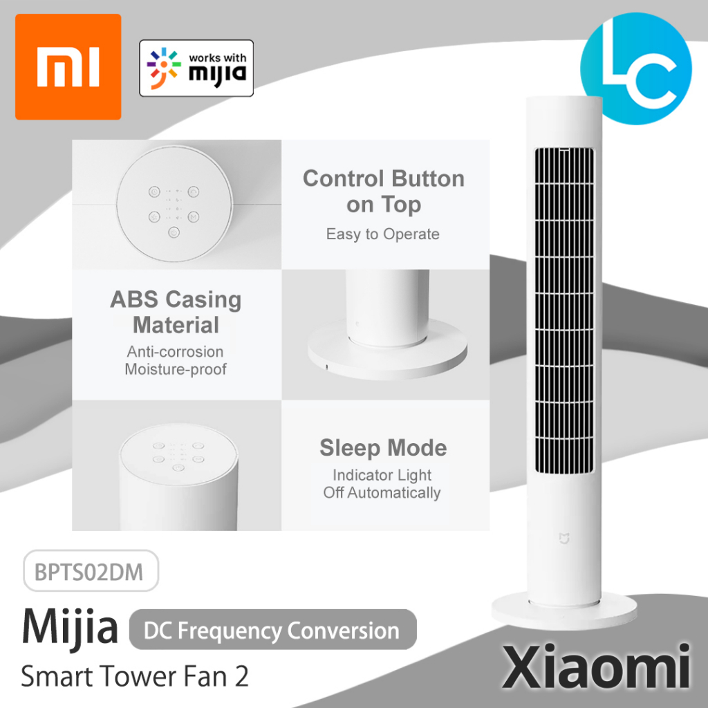 (Version 2) Xiaomi Mijia Tower Fan 2 DC Frequency Conversion Smart ...