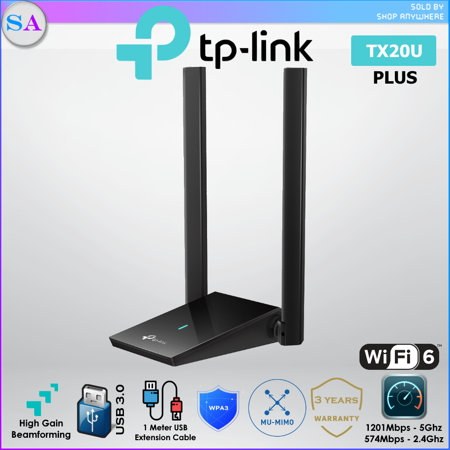 Tp Link Archer Tx20u Plus Ax1800 Dual Antennas Wifi 6 High Gain Usb 30 Wireless Adapter 