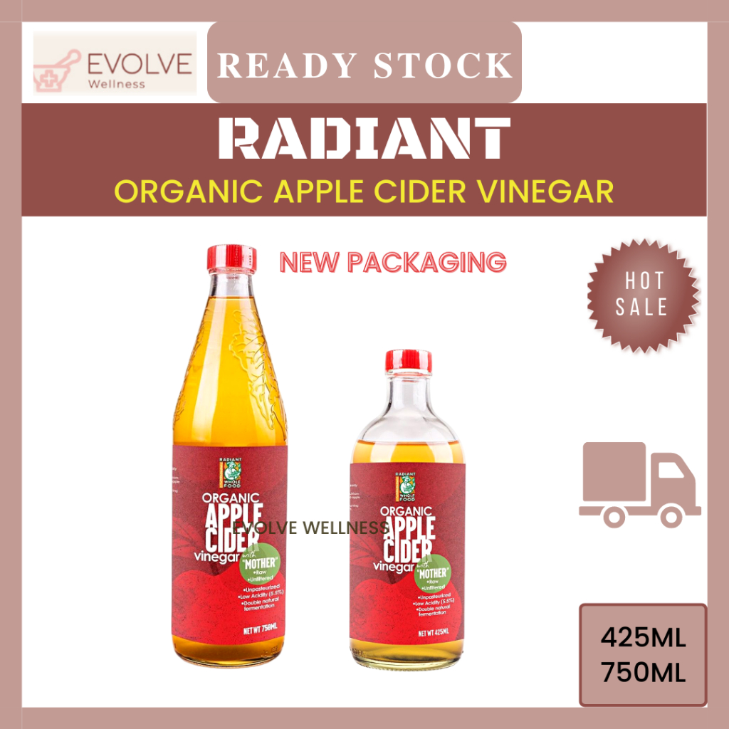 [LONG EXPIRY] RADIANT ORGANIC APPLE CIDER VINEGAR 750ML / 425ML