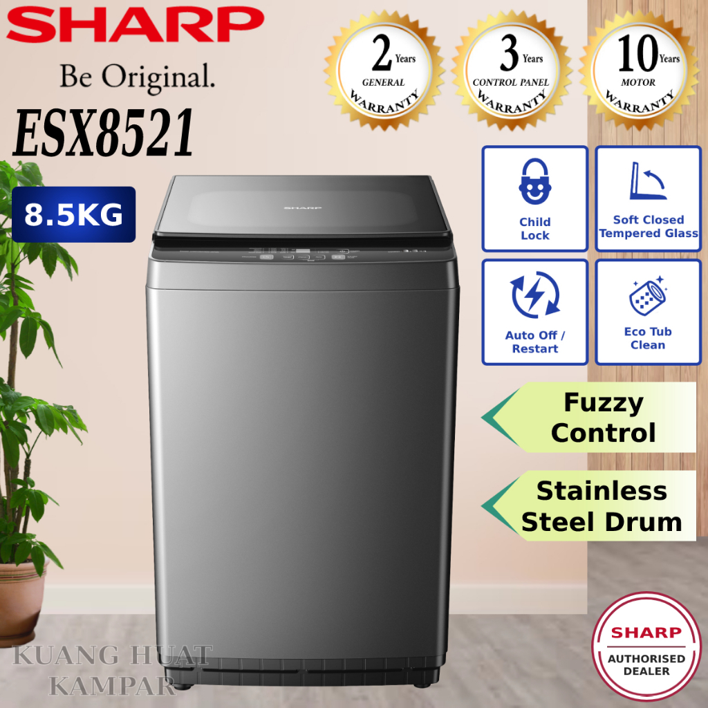 SHARP 8.5KG TOP LOADING WASHING MACHINE ESX8521 Shopee Malaysia