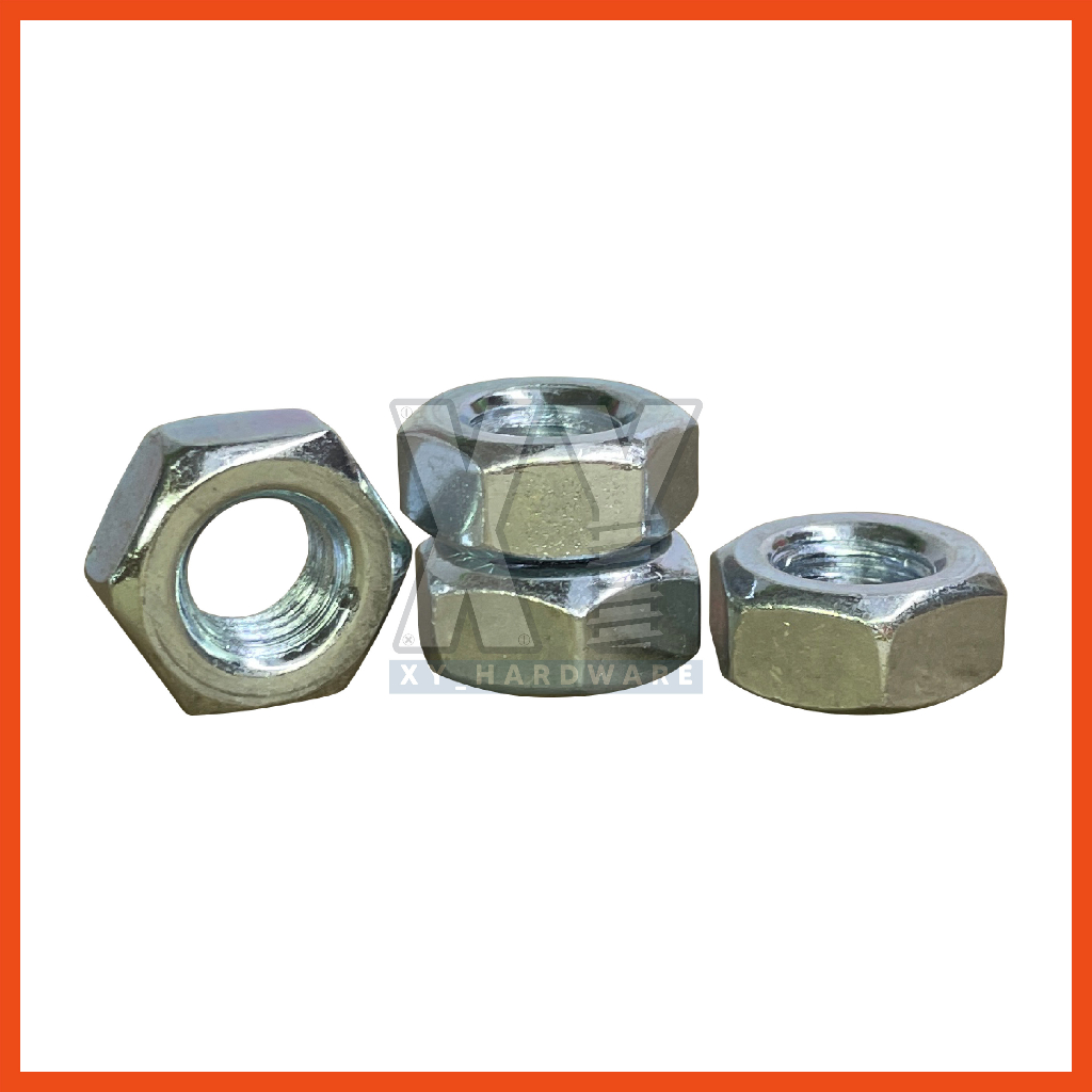 Screw Nut Skru Nat Hex Nut Hexagon Nut Zinc Plated M M M M Nut