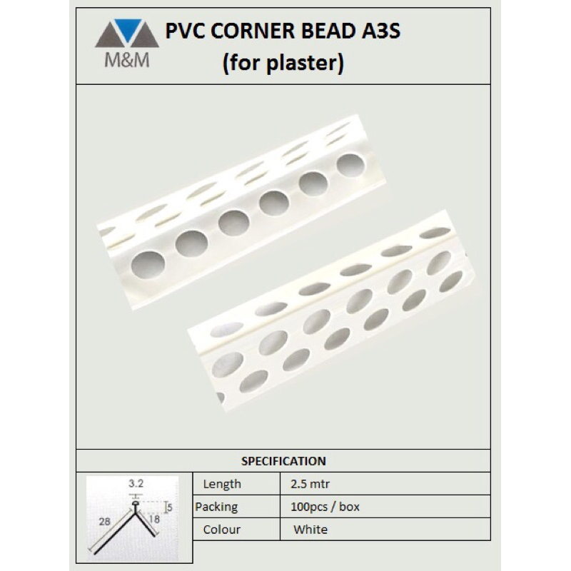 PVC CORNER BEAD (FOR SKIM COAT AND PLASTER) Shopee Malaysia