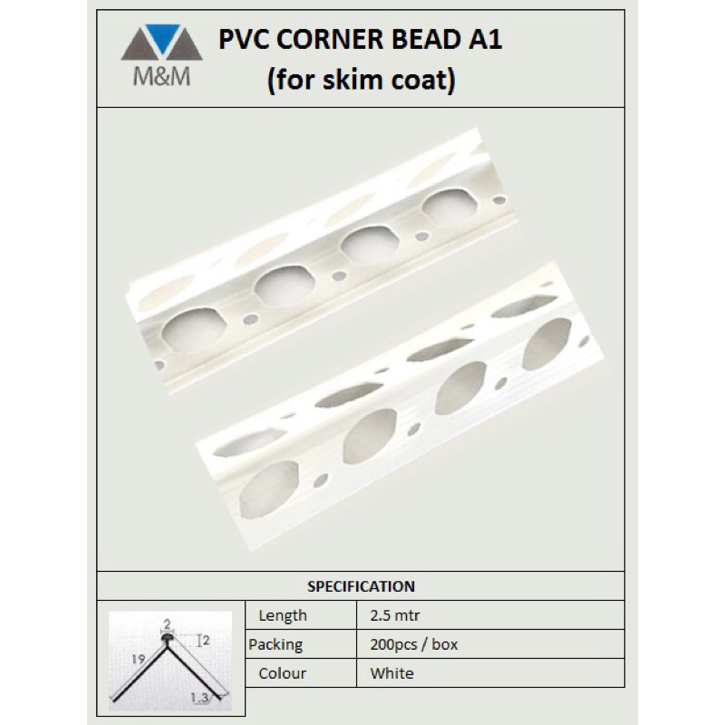 PVC CORNER BEAD (FOR SKIM COAT AND PLASTER) Shopee Malaysia