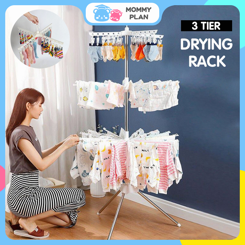 3 Tier Foldable Clothes Drying Rack Ampaian Penyidai Baju Drying