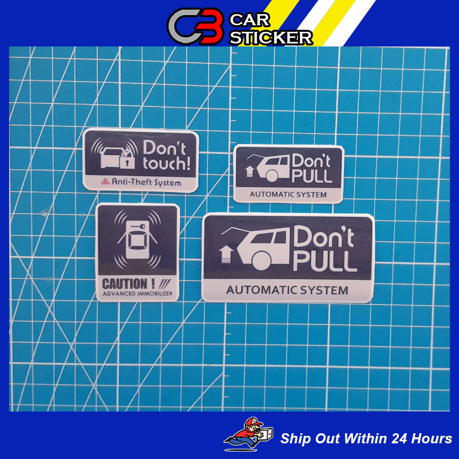 Warning AntiTheft System Don't Touch Don't Pull Window Waterproof car