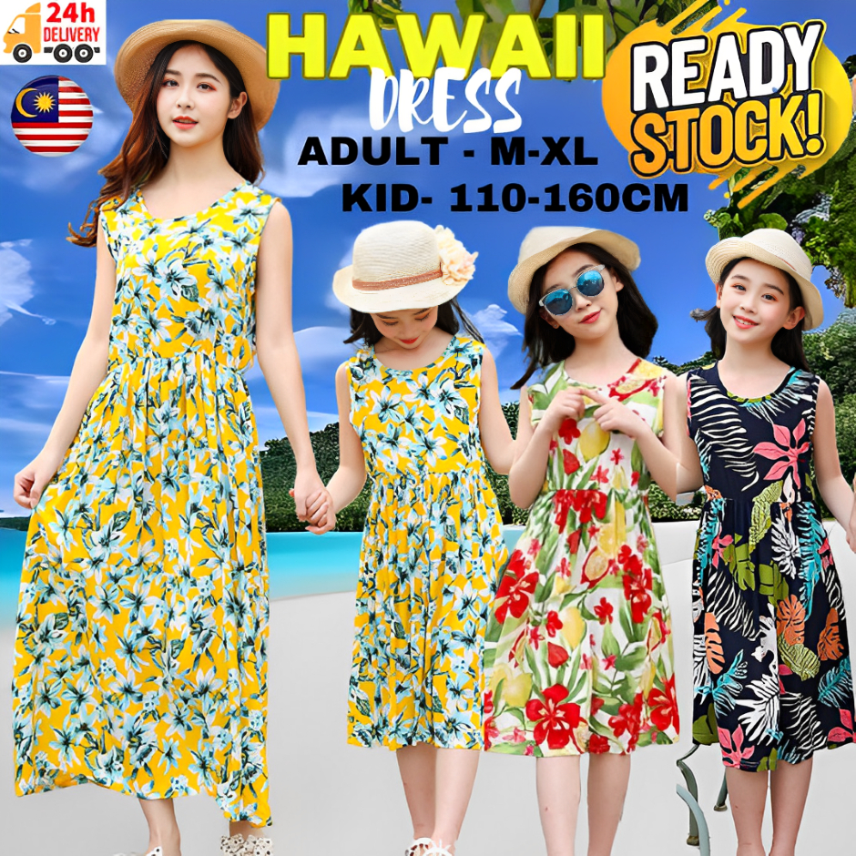 Children hawaii dress Baju Pantai Perempuan Hawaii dress Kids Dress