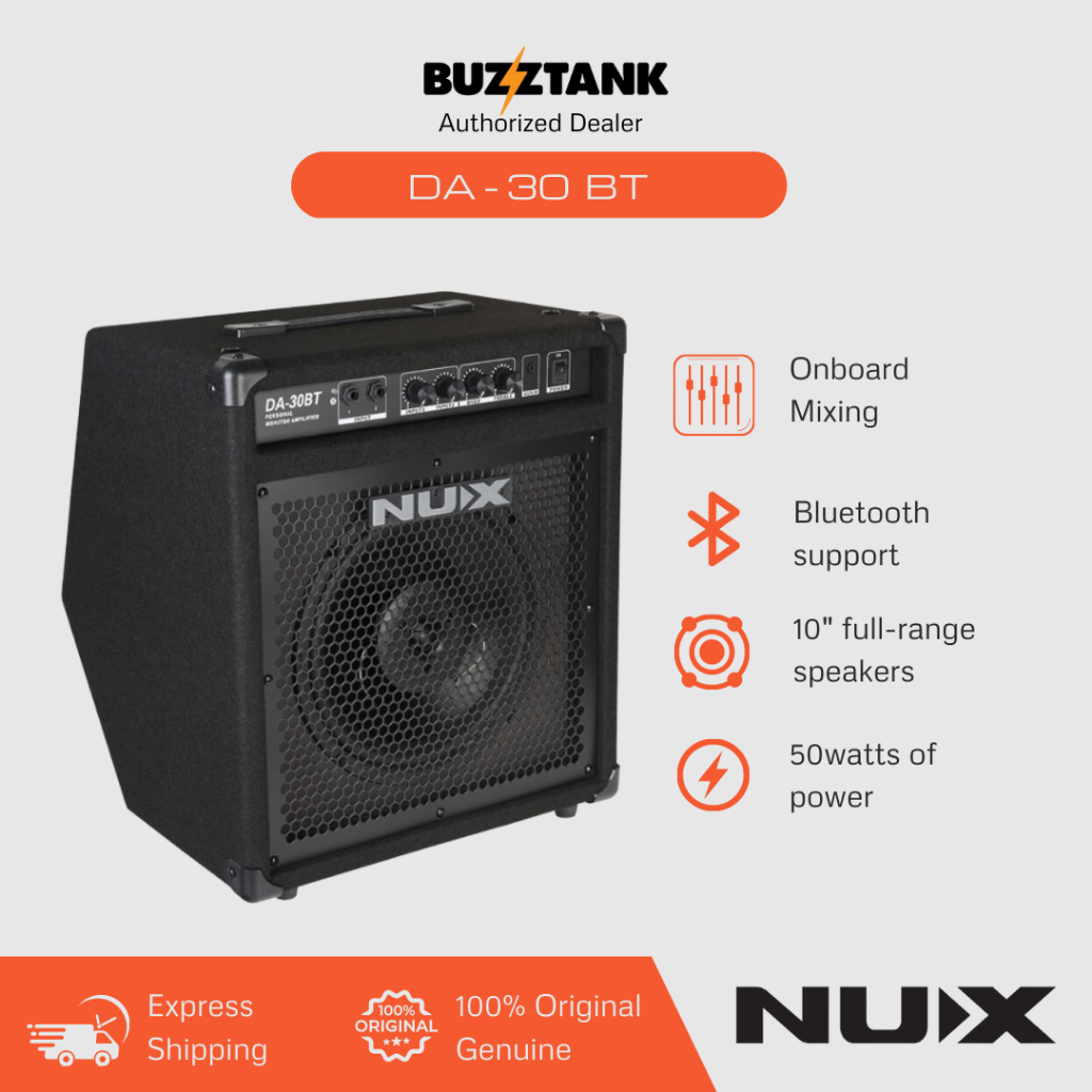 NUX DA30BT Bluetooth Personal Monitor Amplifier Drum Bass Keyboard Amp
