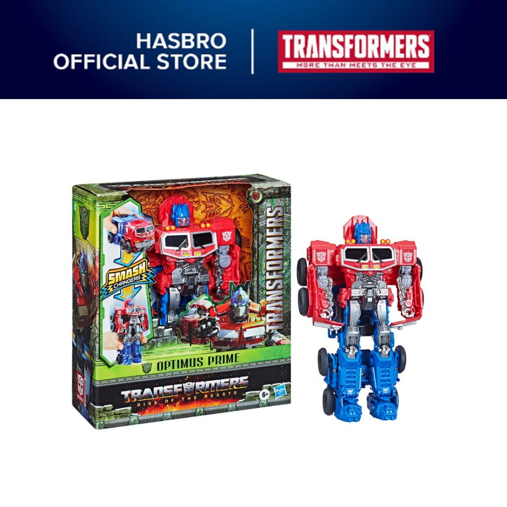 Transformers Toys Transformers Rise of the Beasts Movie, Smash Changer Optimus Prime Action