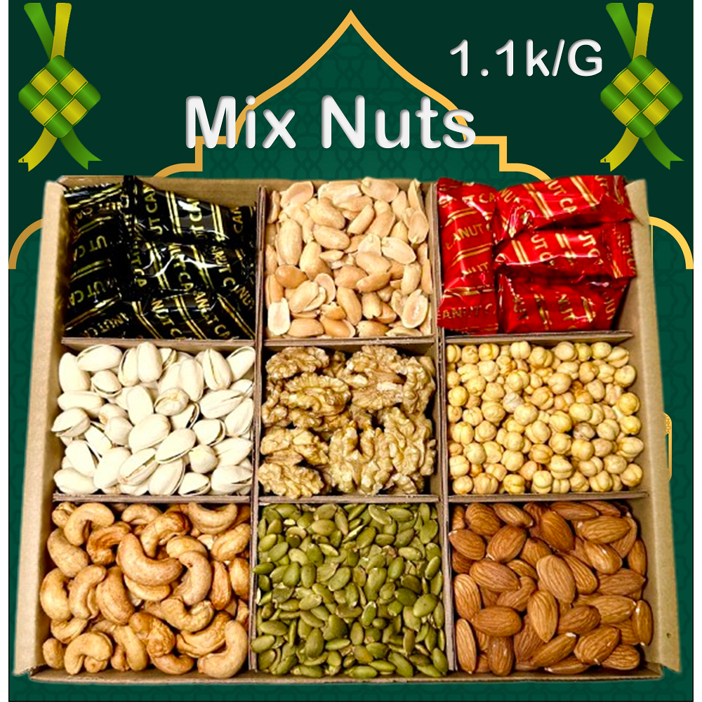 Mix Nuts gift box 9 IN 1 & 6 in1 cashew ,pistachio ,almond , dried fog