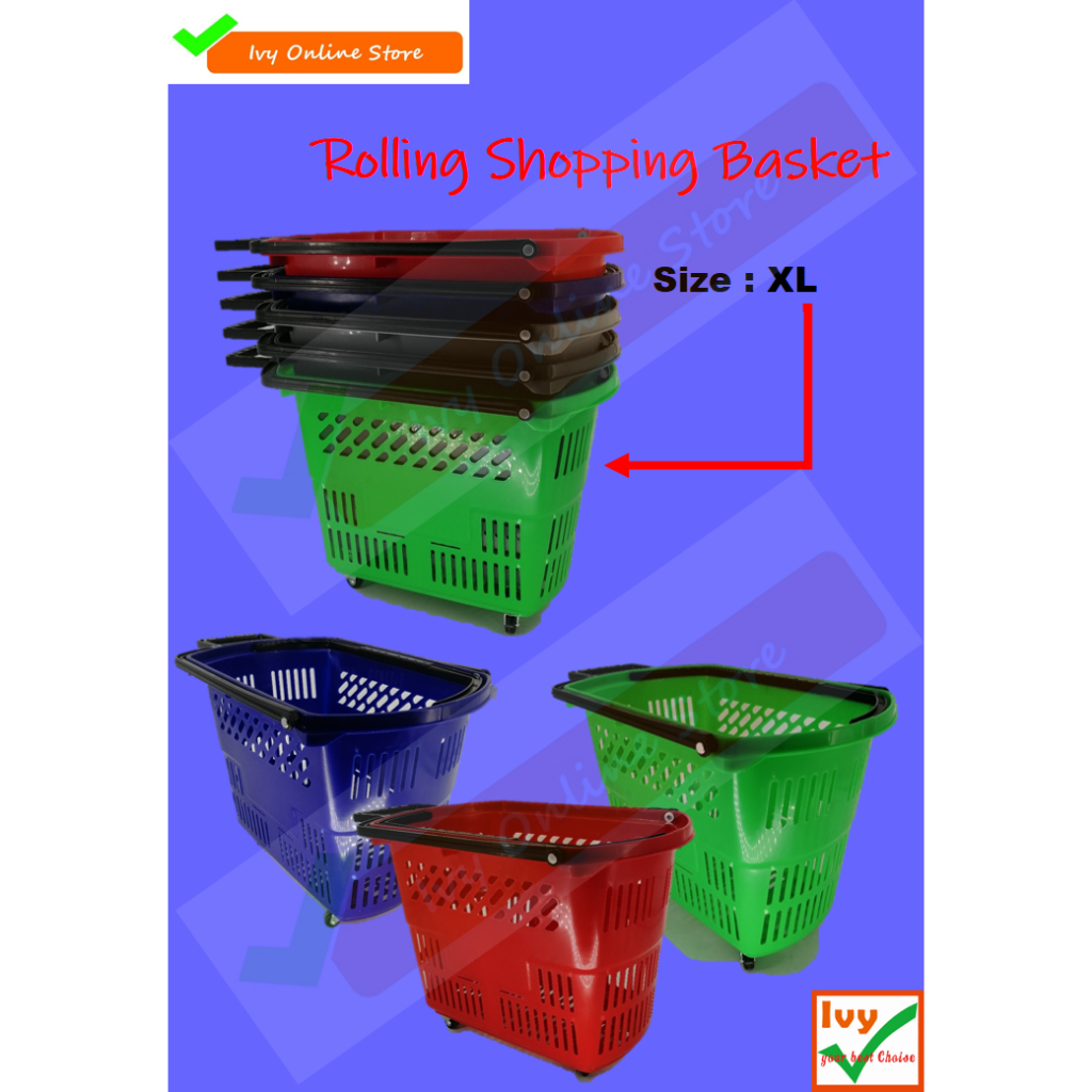 Supermarket Rolling Shopping Basket Roda / Small shopping basket
