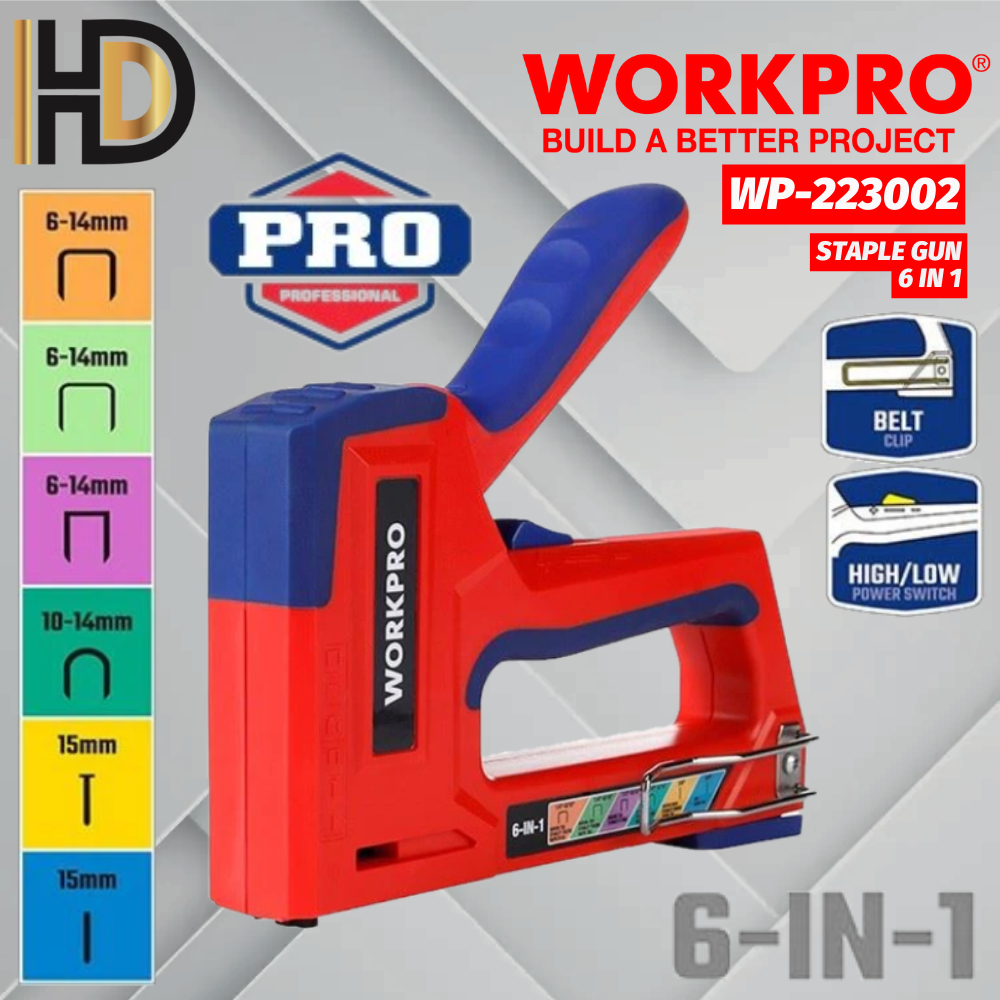 Buy WORKPRO Heavy Duty Staple Gun 6 In 1 With 4000 Pc Staples, Manual