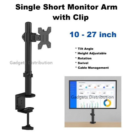 SM M061 10 - 32 inch Single Computer Short Monitor Arm TV Mount Arm ...