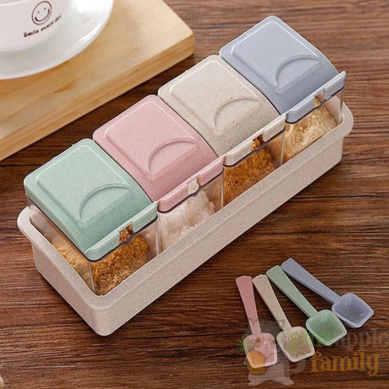 Seasoning Box Rack Spice Condiment Pots Storage Container Cruet with