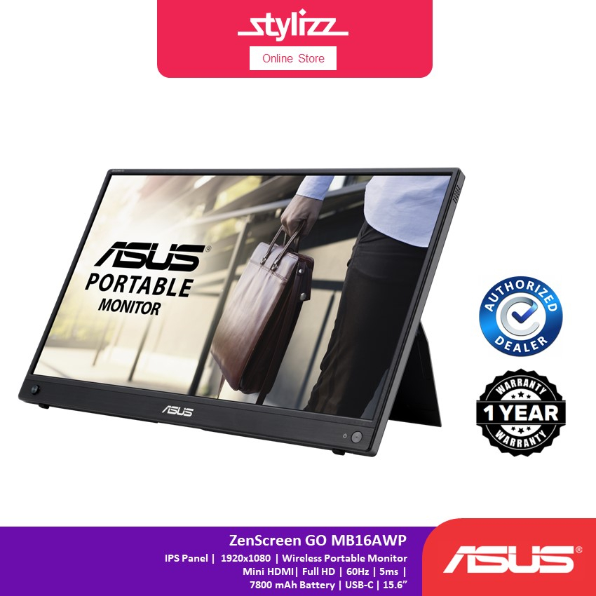 ASUS ZENSCREEN GO MB16AWP WIRELESS PORTABLE MONITOR 15.6", IPS, USB
