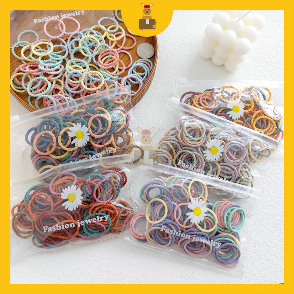 100PCS Kids Baby Small Hair Ties Hair Ring for Hair Less Rope Rubber ...