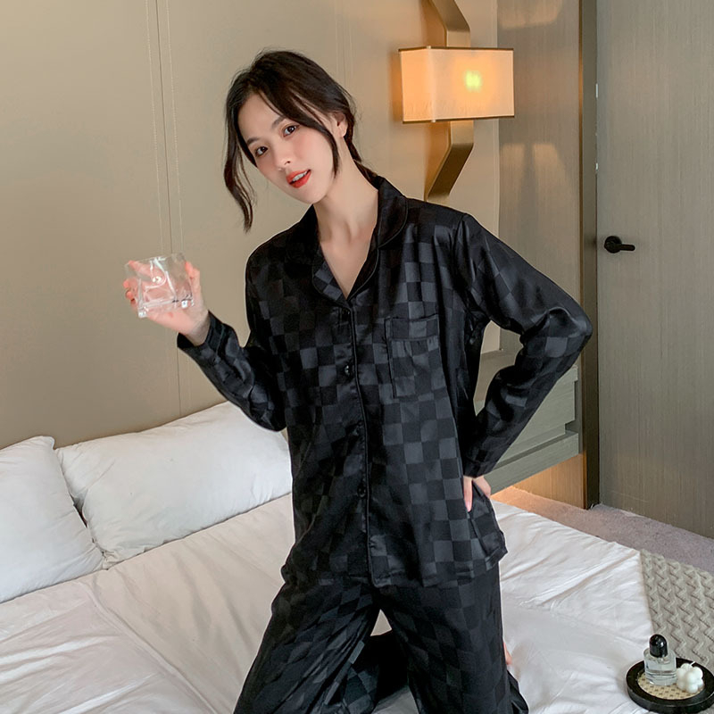 Two-piece Suit Pajamas Ice Silk Satin
