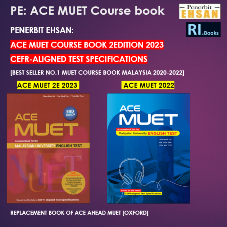 [Penerbit Ehsan] ACE MUET Course Book 2E 2023  CEFR Aligned Test