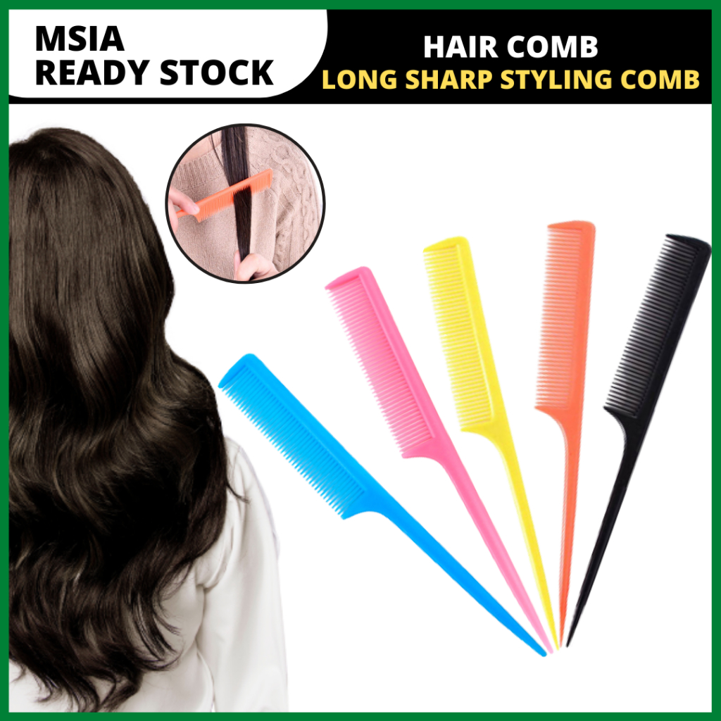 Long Styling Sharp Barber Comb Hair Men Sikat Tajam Panjang Salon Anti ...