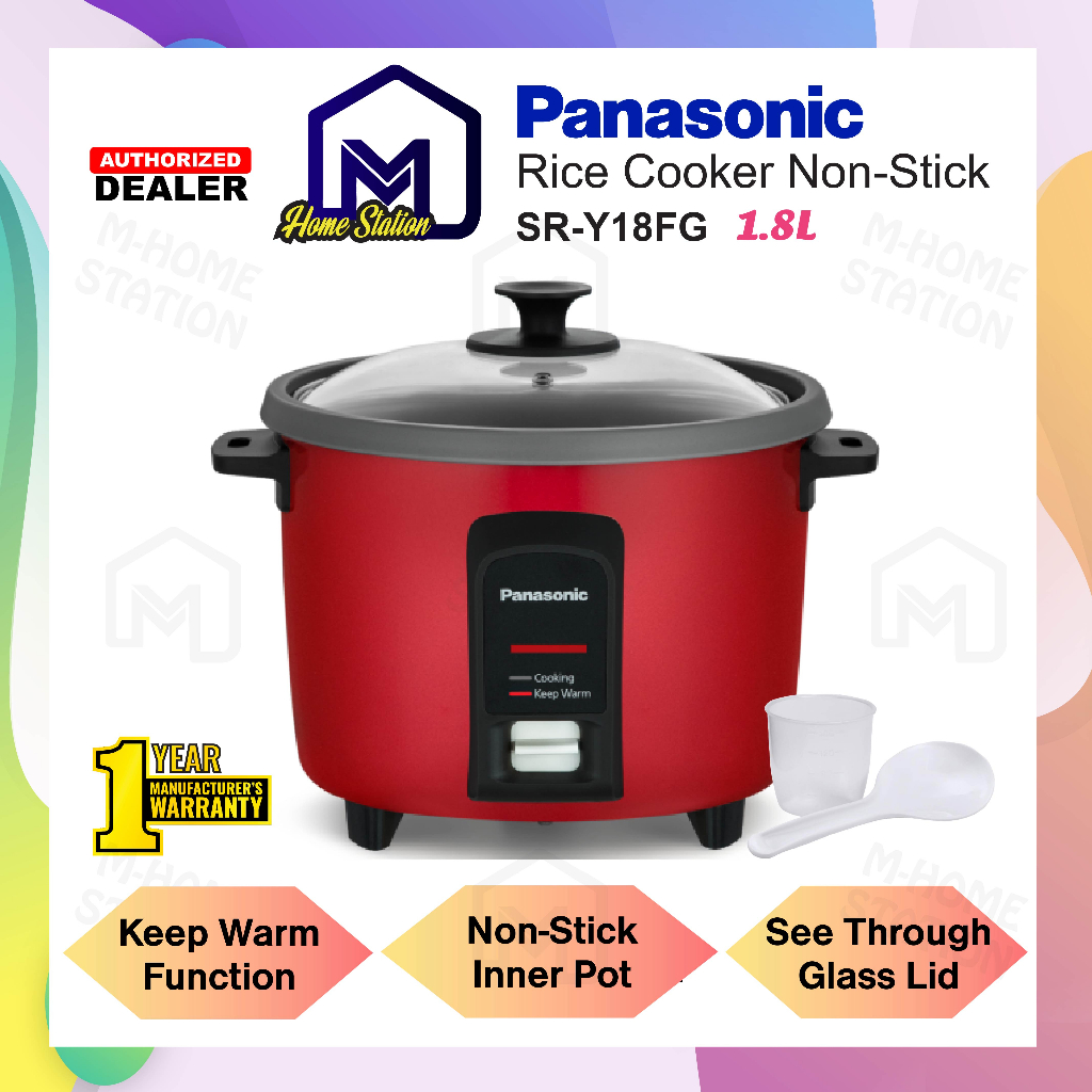 Panasonic 1.8L Rice Cooker Red (Non Stick Pot) SRY18FG SRY18FGRSKN SR