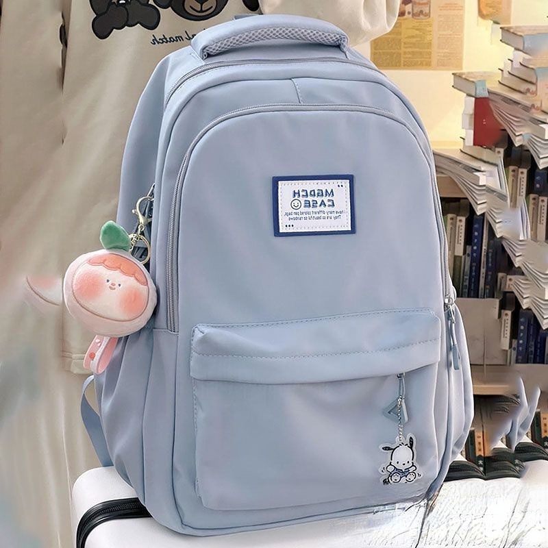Waterproof school bag korean student schoolbag new solid color backpack ...