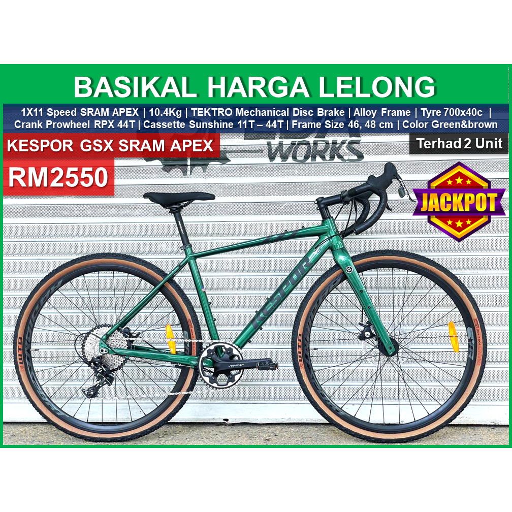 CHEAPEST GRAVEL BIKE KESPOR GSX APEX, 11SPEED SRAM APEX Shopee Malaysia