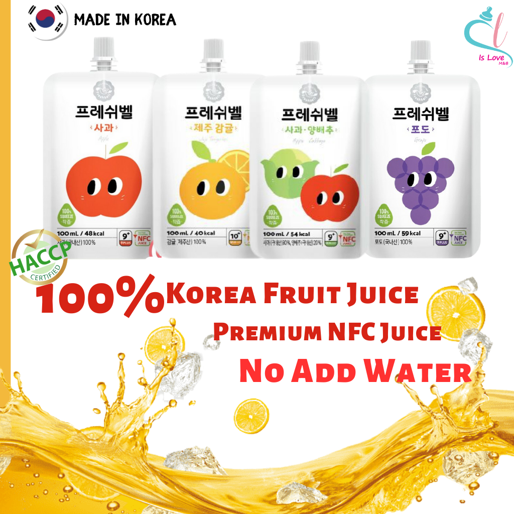 【FRESHBELL】 Korea Fruit & Vegetable Juice 100 Juice Suitable for 9